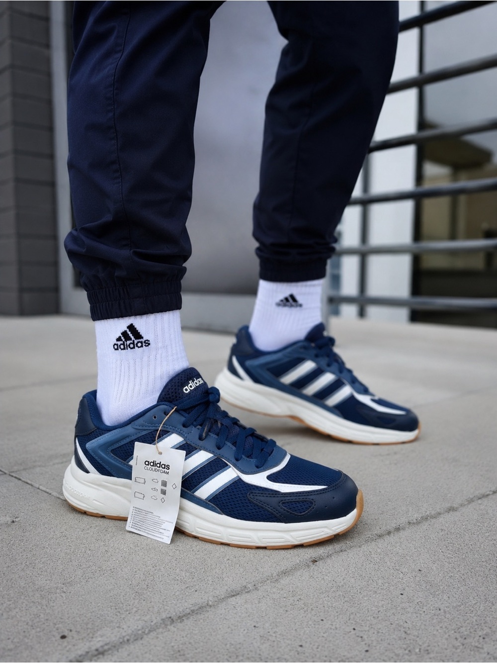 adidas Men's Navy Blue White Running Sneakers